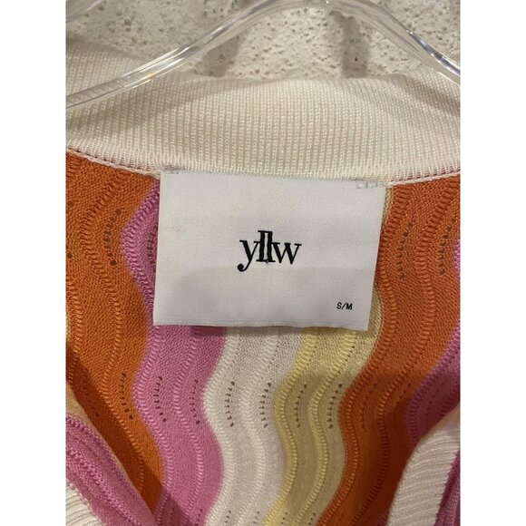Yellow the Label Felix Dress Womens S/M Multicolor Striped Knit Button Front - Picture 3 of 4